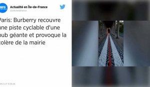 Une publicité Burberry collée sur une piste cyclable à Paris, la mairie s'indigne et la retire
