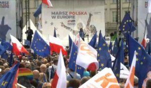 UE élections: meeting de la coalition pro-européenne polonaise