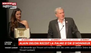 Alain Delon ému aux larmes en recevant sa Palme d'or d'honneur à Cannes (vidéo)