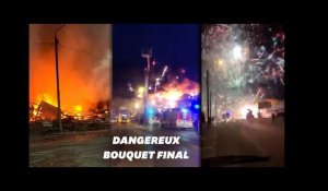 En Russie, une usine de feux d'artifices a pris feu et le résultat est spectaculaire