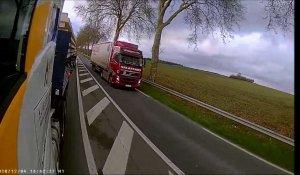 Loir-et-Cher : l'ahurissante vidéo d'un camion réalisant un dépassement dangereux au mépris du code de la route