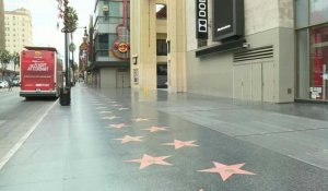 USA: Hollywood Boulevard vide au premier jour du confinement à Los Angeles