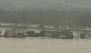 Inondations en Lot-et-Garonne: images à Meilhan-sur-Garonne