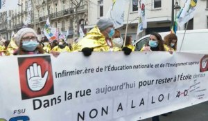 Education nationale: départ de la manifestation à Paris