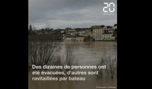 Inondations dans le sud ouest: La ville de La Réole sous les eaux 