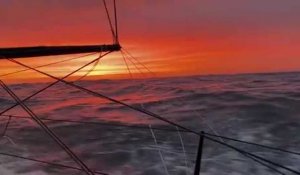 Vendée Globe : Armel Tripon et un superbe lever de soleil