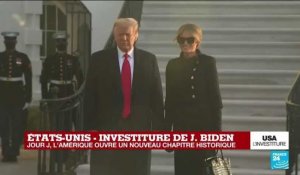 EN IMAGES - Etats-Unis : Donald et Mélania Trump quittent la Maison Blanche avant l'investiture de Joe Biden