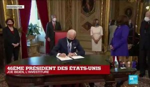 Etats-Unis : Joe Biden signe ses premiers décrets présidentiels