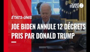 VIDÉO. Joe Biden annule 12 décrets pris par l'ancien président Donald Trump