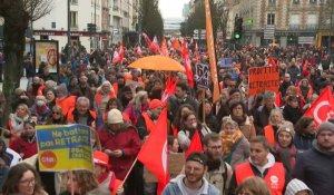 Retraites: des milliers de manifestants dans les rues de Rennes contre la réforme
