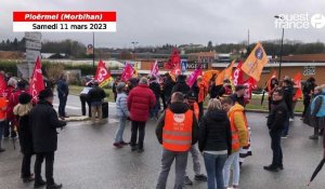 VIDÉO.Grève du 11 mars : 1 000 manifestants dans les rues de Ploërmel contre la réforme des retraites