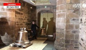 VIDÉO. L'installation des cloches dans l'église Saint-Jean-du-Baly de Lannion a commencé