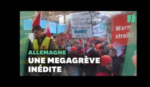 Les images de la « méga-grève » qui a mis l’Allemagne à l’arrêt ce lundi 27 mars