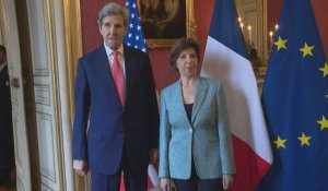 Rencontre entre John Kerry et Catherine Colonna au Quai d'Orsay à Paris