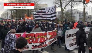 VIDÉO. À Brest, contre la réforme des retraites, les manifestants scandent : « On est là, on est là ! »