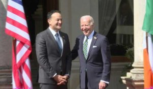 Le président américain Joe Biden rencontre le Premier ministre irlandais Varadkar à Dublin
