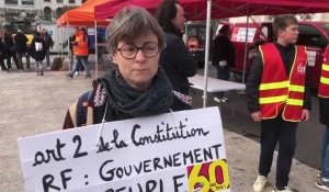 Retraites : rassemblement sur la place Foch, à Saint-Omer, après l'avis du Conseil constitutionnel 
