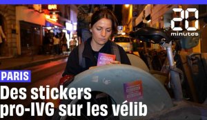 IVG : On a suivi les colleuses de #NousToutes dans leur opération sur les Velib de Paris