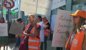 Manifestation du service d'hospitalisation à domicile de Calais ce vendredi 16 juin