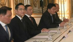 Macron reçoit de grands patrons sud-coréens