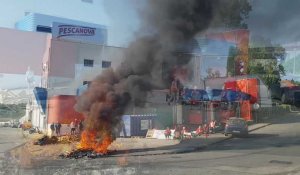 Grève des salariés de l'usine Pescanova à Boulogne-sur-Mer