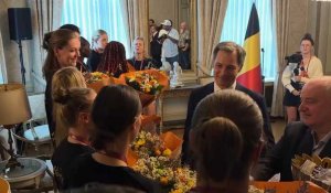 Les Belgian Cats, championne d'Europe, reçues par le Premier ministre Alexander De Croo