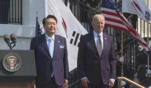 Biden accueille le président sud-coréen Yoon à la Maison Blanche avant leur entretien