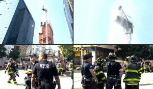 Etats-Unis : les pompiers interviennent sur l'incendie d'une grue de construction à New York