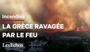 Les images spectaculaires des incendies en Grèce   