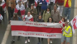 Pologne : rassemblement à Varsovie pour marquer la journée de solidarité avec le Belarus