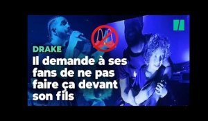 Drake demande à ses fans de ne pas lui lancer de soutiens-gorge en concert en présence de son fils