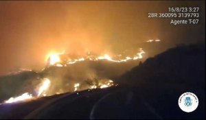 Espagne: images de feux de forêts sur l'île de Tenerife