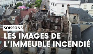 Soissons : images inédites au drone de l'immeuble incendié rue Saint-Martin