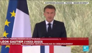 Emmanuel Macron salue "la légende" de Léon Gautier, "un homme ordinaire devenant héros"