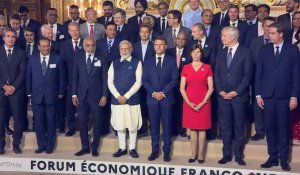 Réunion avec Macron, Modi et des chefs d'entreprises au quai d’Orsay