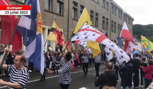 VIDÉO. Le défilé des 100 drapeaux au festival de Cornouaille 