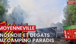 Incendie et dégâts au Camping Paradis de Moyenneville