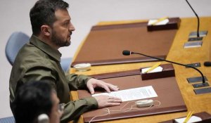 A l'Assemblée générale des Nations Unies, Volodymyr Zelensky plaide pour la fin du veto russe