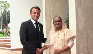 Macron rencontre la Première ministre du Bangladesh à Dacca