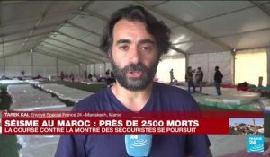 Maroc : un stade de foot transformé en centre d'hébergement pour les sinistrés du séisme
