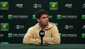 ATP - Indian Wells 2023 - Carlos Alcaraz : "I don't know if I'm the favourite, I'm here to set up my game well and we'll see"