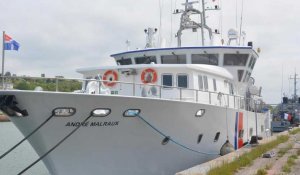 Dieppe. L'André Malraux, un navire du ministère de la Culture, est ancré au port