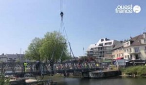 VIDEO. A Caen, la passerelle du pont de la Fonderie retirée en moins de dix minutes