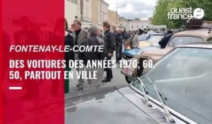 VIDEO. Des voitures des années 1970, 1960, 1950, parcourent Fontenay-le-Comte