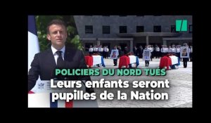 Policiers tués dans le Nord : leurs enfants seront pupilles de la Nation, annonce Macron