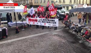 VIDÉO. Grève du 6 avril : à Coutances, la manifestation contre la réforme des retraites traverse le marché 