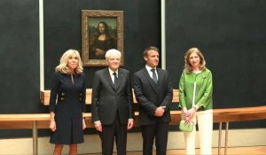 Emmanuel Macron reçoit le président italien Sergio Mattarella au Louvre