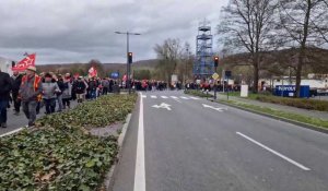 A Lillebonne, les manifestants ont bloqué le rond-point d'entrée de ville pendant environ 30 minutes