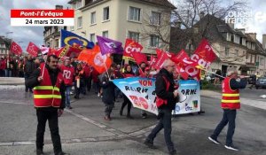 VIDÉO. Environ 200 manifestants à Pont-l’Évêque contre la réforme des retraites 