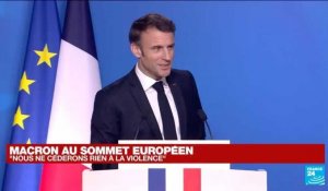 Emmanuel Macron à Bruxelles : sur la visite de Charles III, "le bon sens et l'amitié nous conduisent à proposer un report"